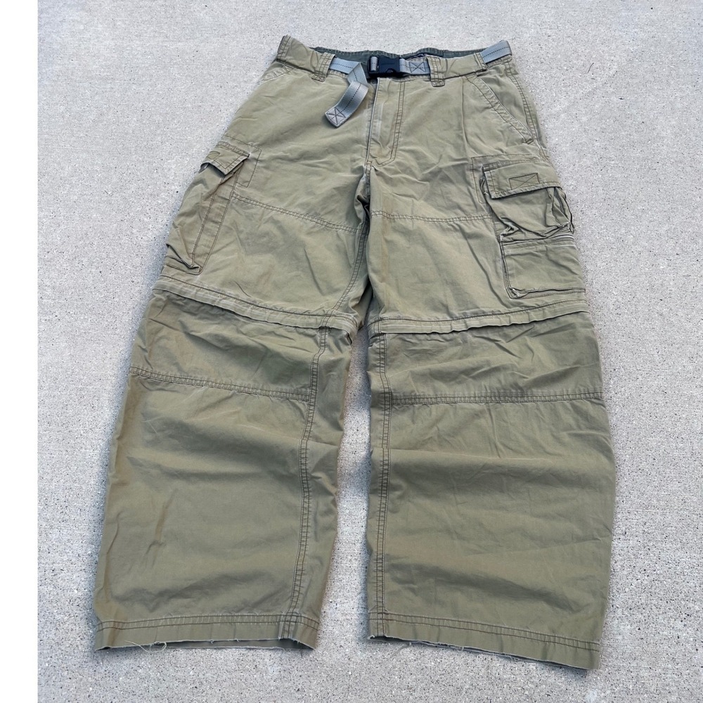 Abercrombie & Fitch Paratroops Cargo Pants Mens Small Olive Zip Off Convertible